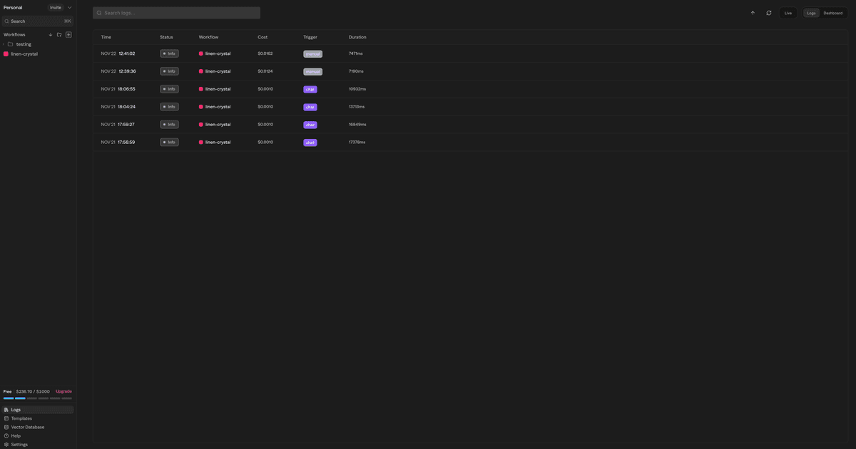 Logs Page